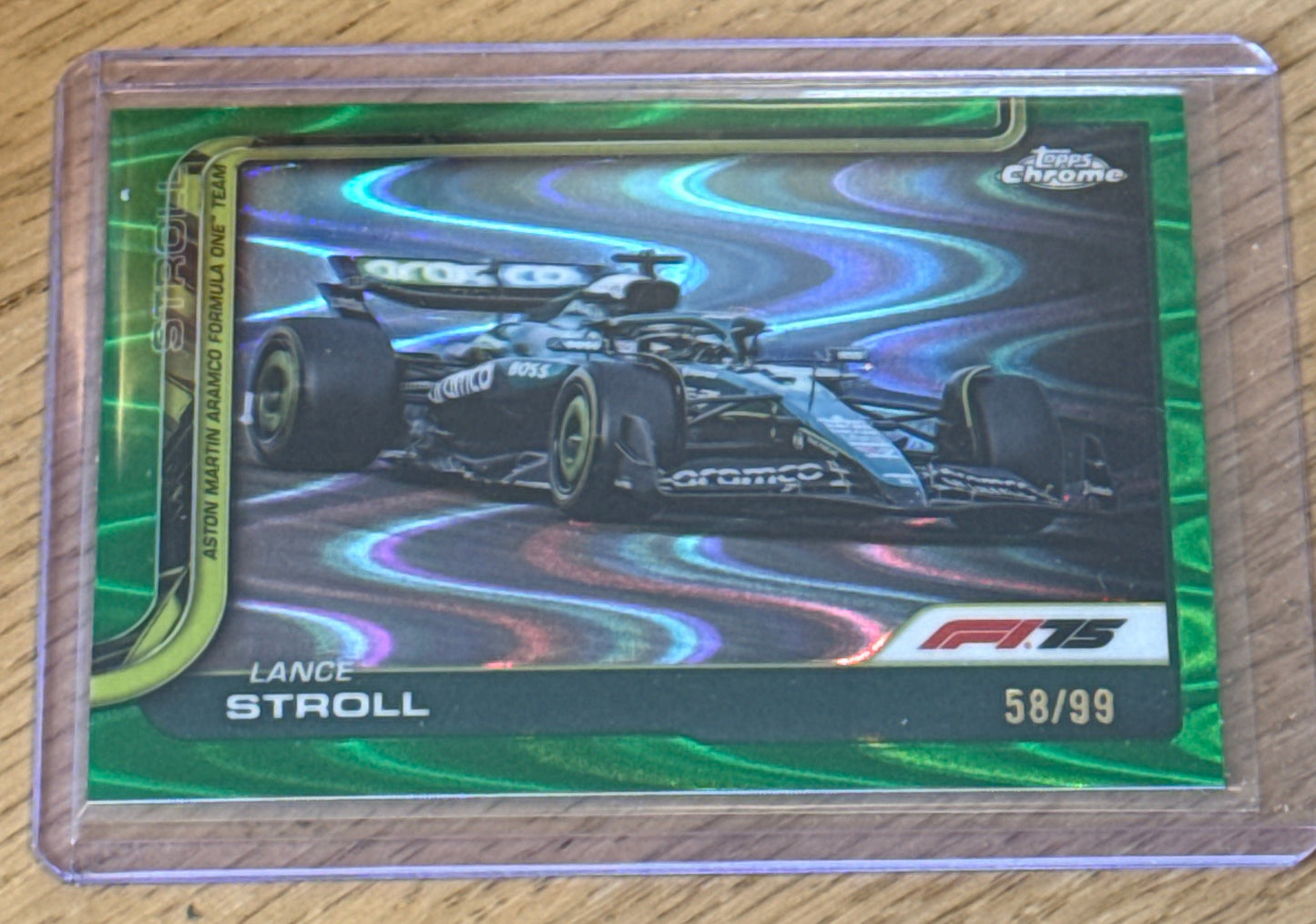 Topps F1 Chrome 2025 Lance Stroll 58/99 Green Raywave #82