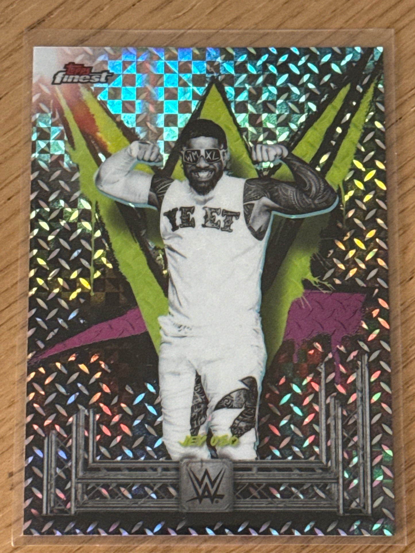 Jey Uso Common Checker #28 - Topps WWE Finest 2025