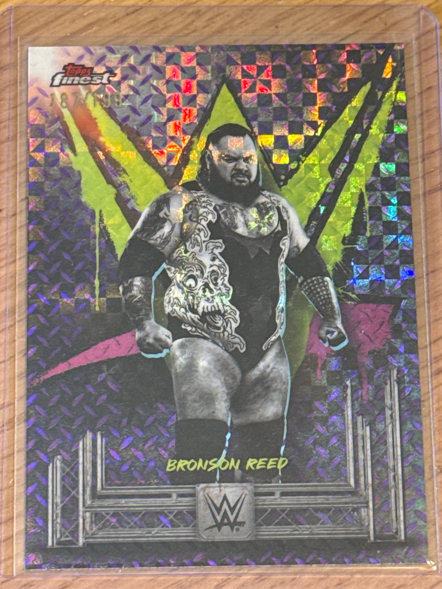 Bronson Reed 187/199 Common Purple Checkerboard #45 - Topps WWE Finest 2025