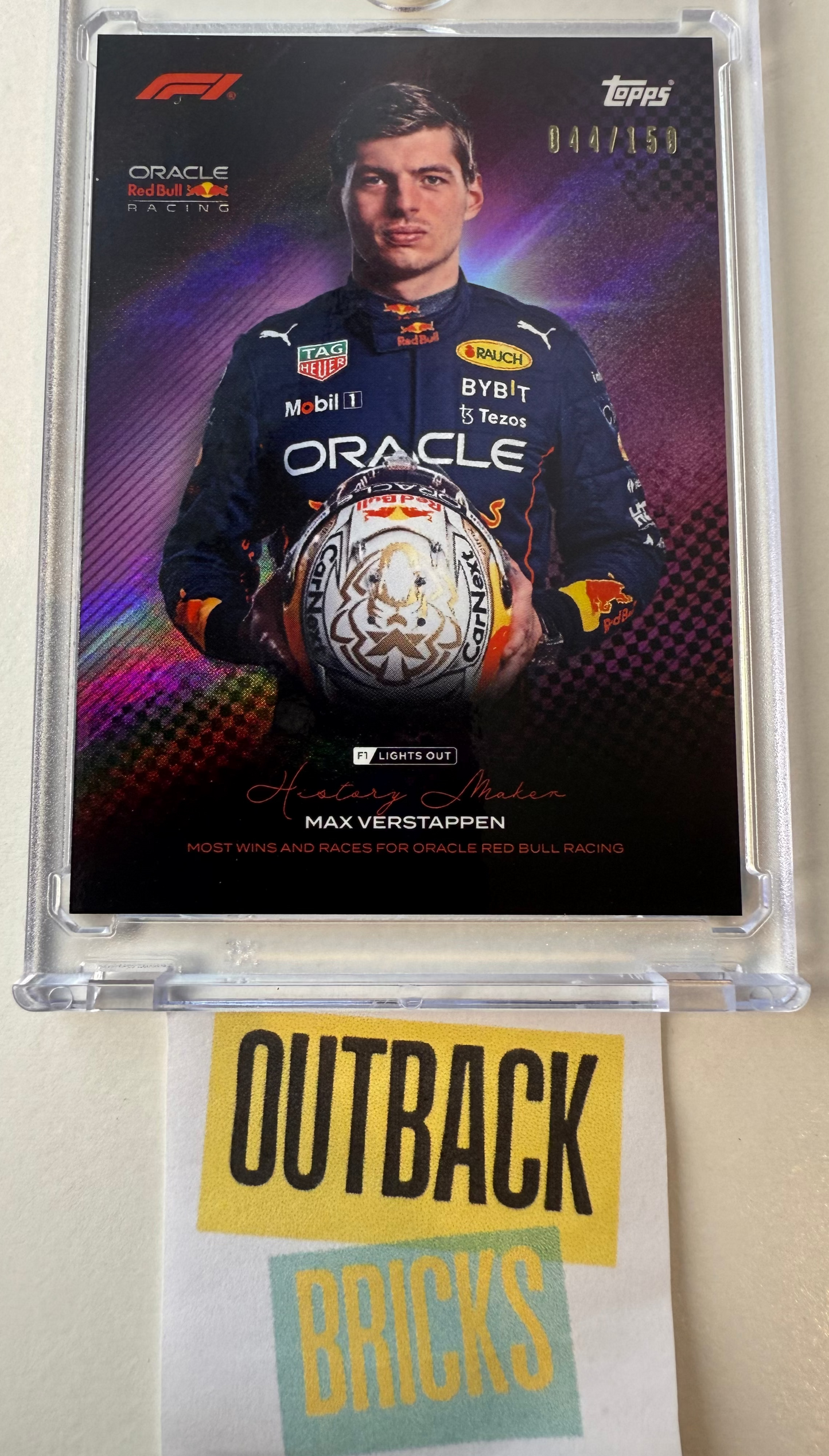 Max Verstappen 44/150 Purple - Topps F1 Lights Out 2023