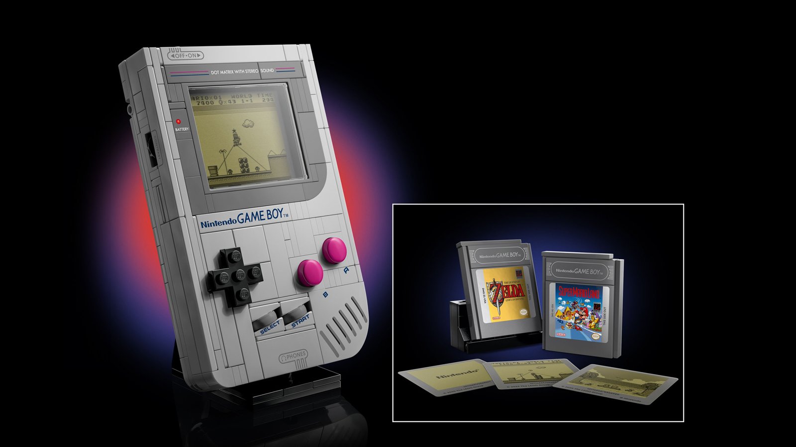 LEGO 72046 Game Boy unveiled, featuring swappable Mario and Zelda cart ...
