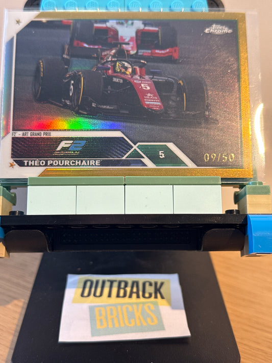 Theo Pourchaire 9/50 Gold #130 - Topps F1 Chrome 2023