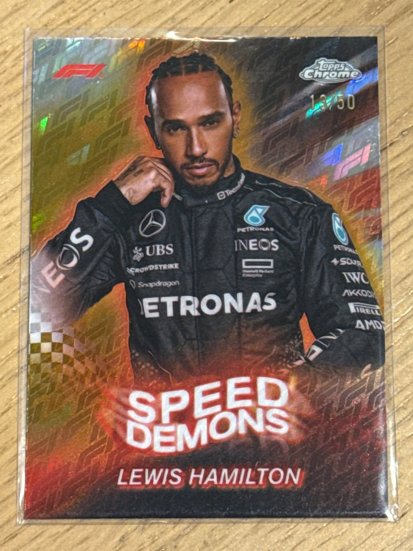 Lewis Hamilton 13/50 Speed Demons #SD-6 - Topps F1 Chrome Logofractor 2024