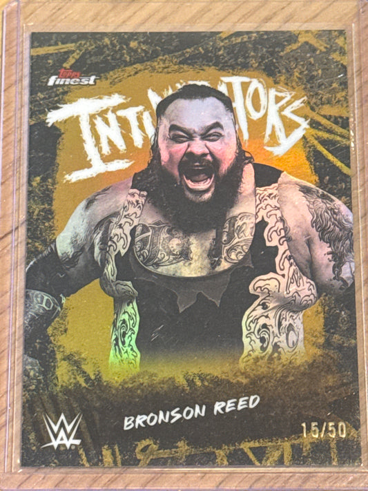 Bronson Reed 15/50 Intimidators Gold #INT-BS - Topps WWE Finest 2025