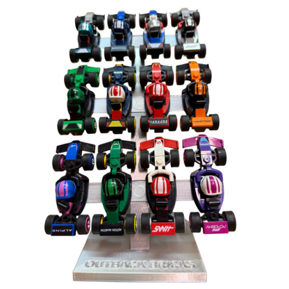 Outback Bricks Display stand for LEGO F1 Race Car Collectables - Silver Edition