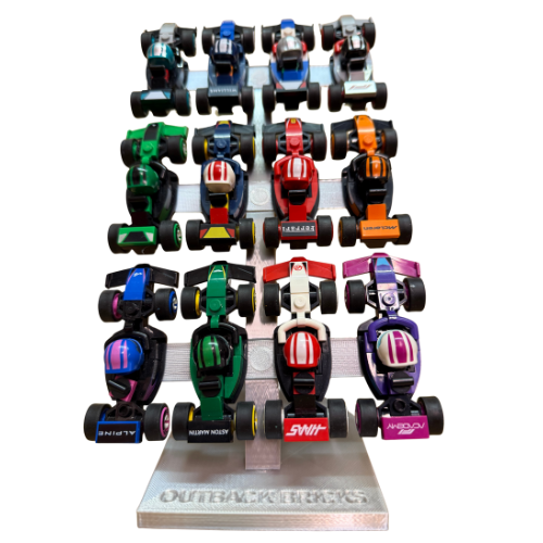 Outback Bricks Display stand for LEGO F1 Race Car Collectables - Silver Edition