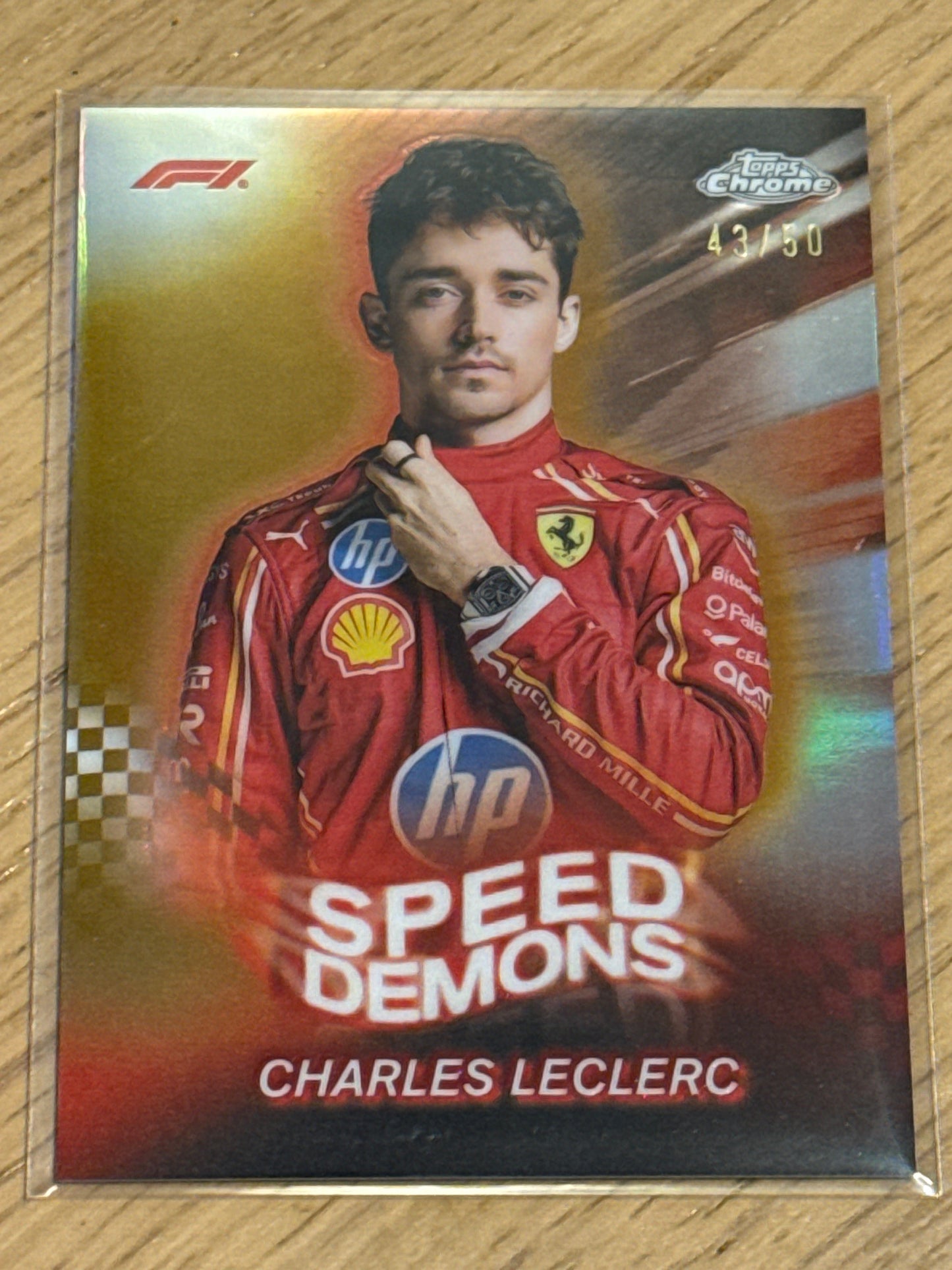 Charles Leclerc 43/50 Speed Demons Gold #SD-3 - Topps F1 Chrome 2024