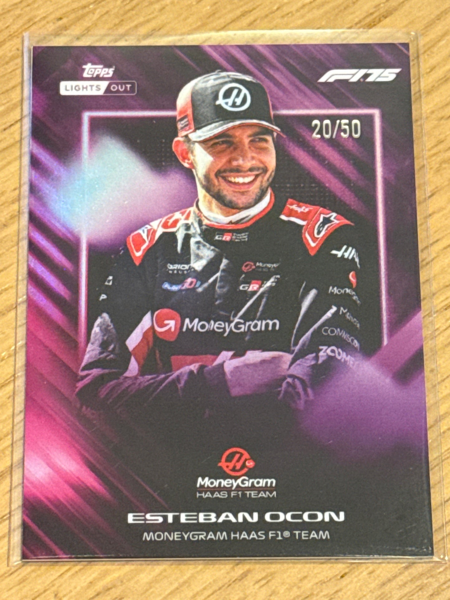 Esteban Ocon 20/50 Drivers Purple - Topps F1 Lights Out 2025