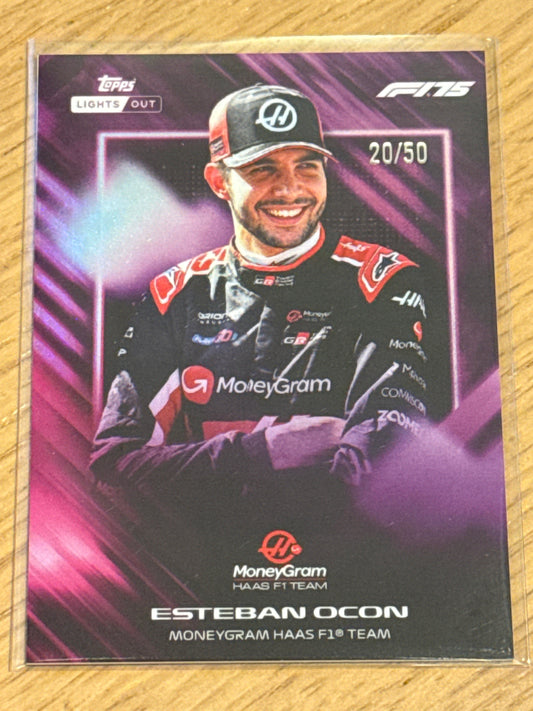 Esteban Ocon 20/50 Drivers Purple - Topps F1 Lights Out 2025