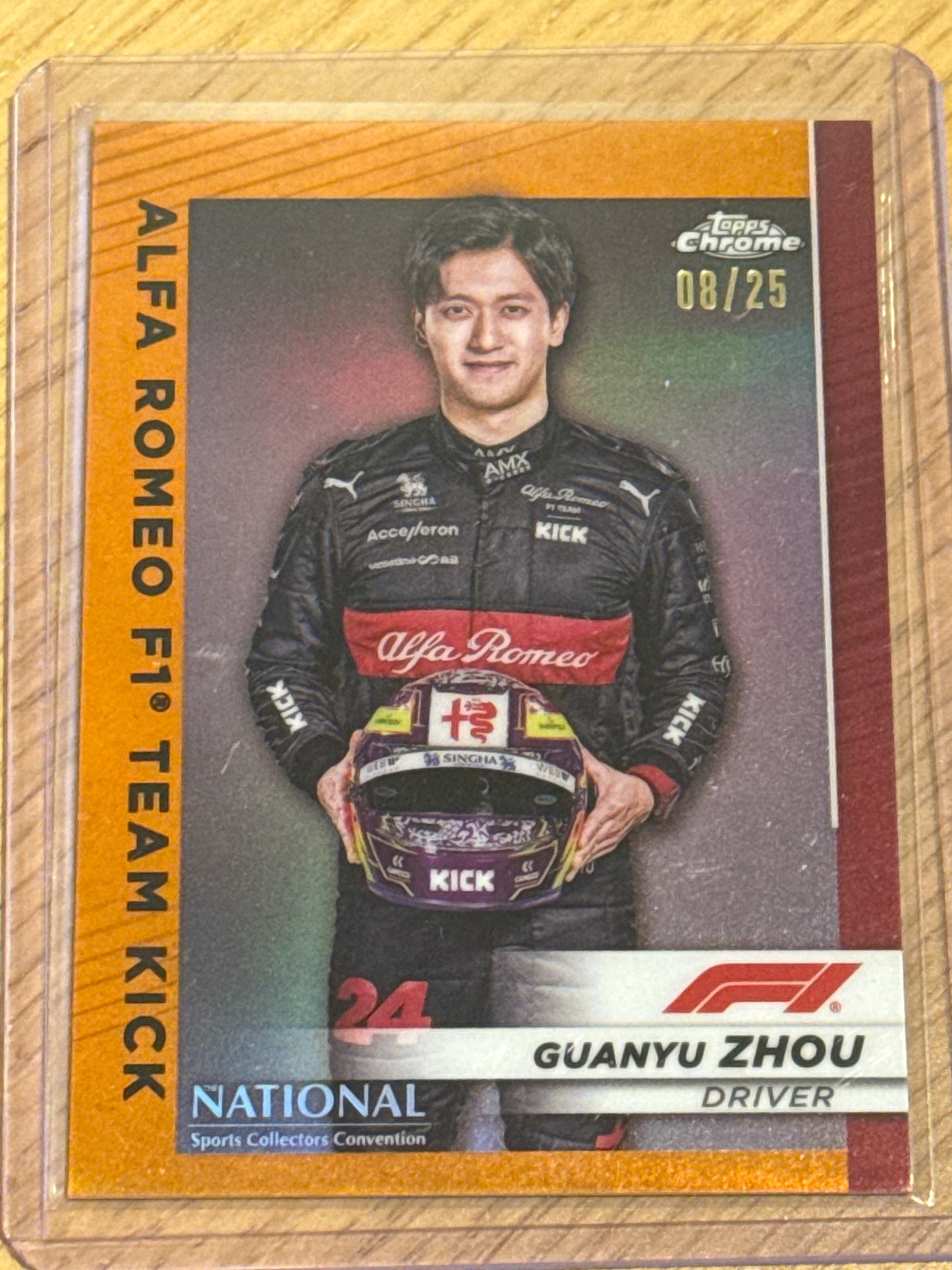 Zhou Guanyu 8/25 National #F1-17 - Topps F1 Chrome 2023