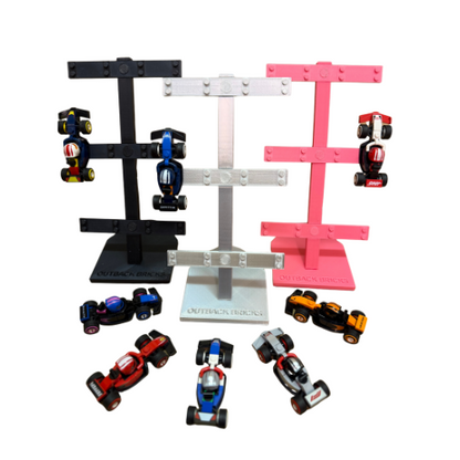 Outback Bricks Display stand for LEGO F1 Race Car Collectables - Silver Edition