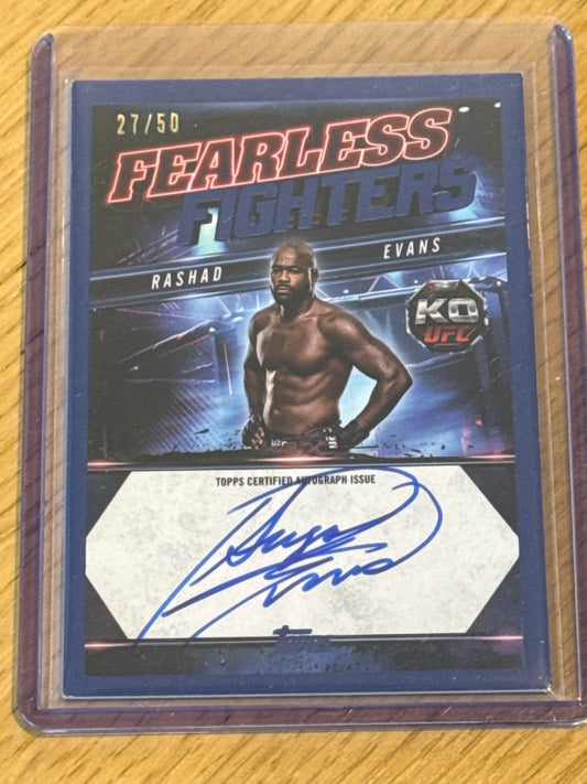 Rashad Evans Autograph 27/50 Fearless Fighters Blue #FF-RE - Topps UFC Knockout 2025