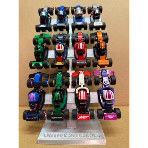 Outback Bricks Display stand for LEGO F1 Race Car Collectables - Silver Edition