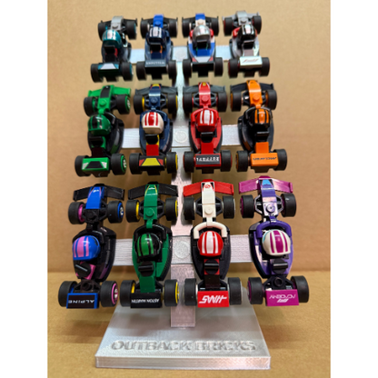 Outback Bricks Display stand for LEGO F1 Race Car Collectables - Silver Edition