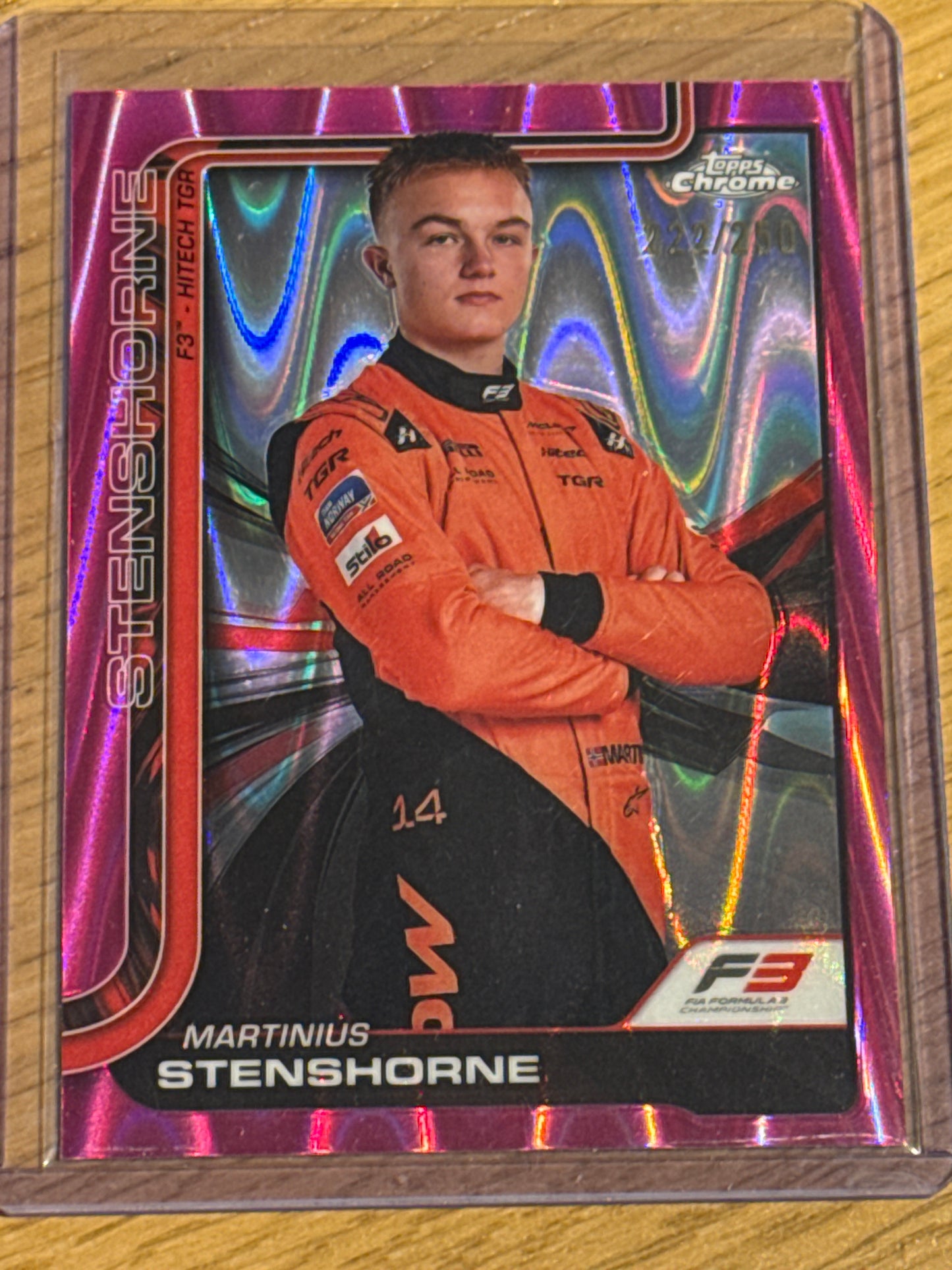 Martinius Stenshorne 222/250 Pink Raywave #57 - Topps F1 Chrome 2025