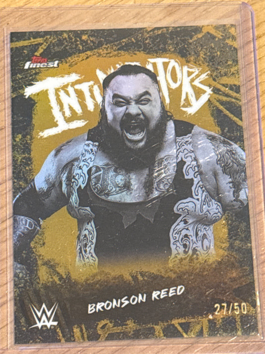 Bronson Reed 27/50 Intimidators Gold #INT-BS - Topps WWE Finest 2025