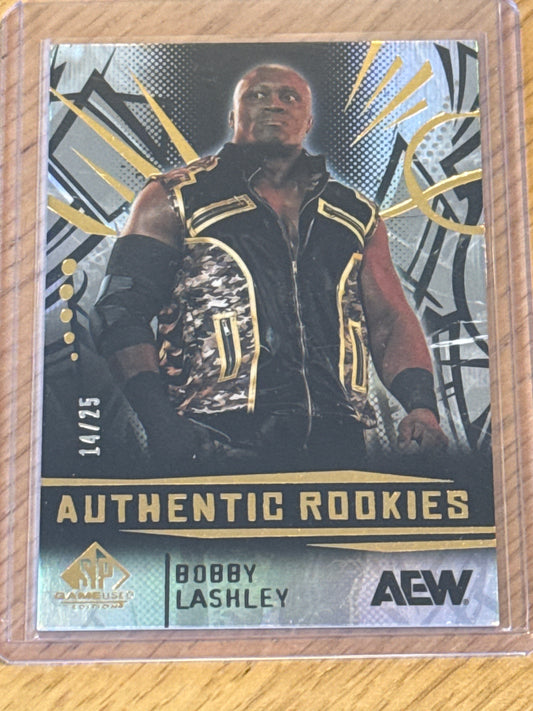 Bobby Lashey 14/25 Authentic Rookies Rainbow #91 - Upper Deck AEW SP Game Used 2025