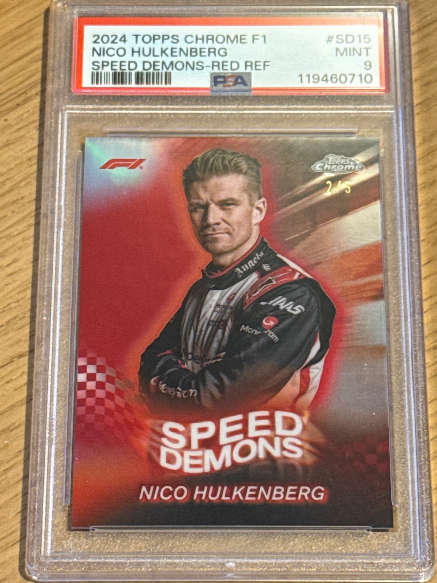 Nico Hulkenberg 2/5 Speed Demons Red - PSA 9 #SD-15 - Topps F1 Chrome 2024 - Graded Slab Cert 119460710