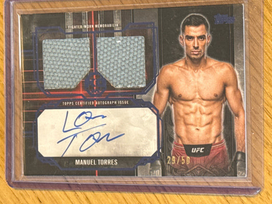 Manuel Torres Autograph 29/50 Tier 1 Dual Relic Auto #TRA-MT - Topps UFC Knockout 2025