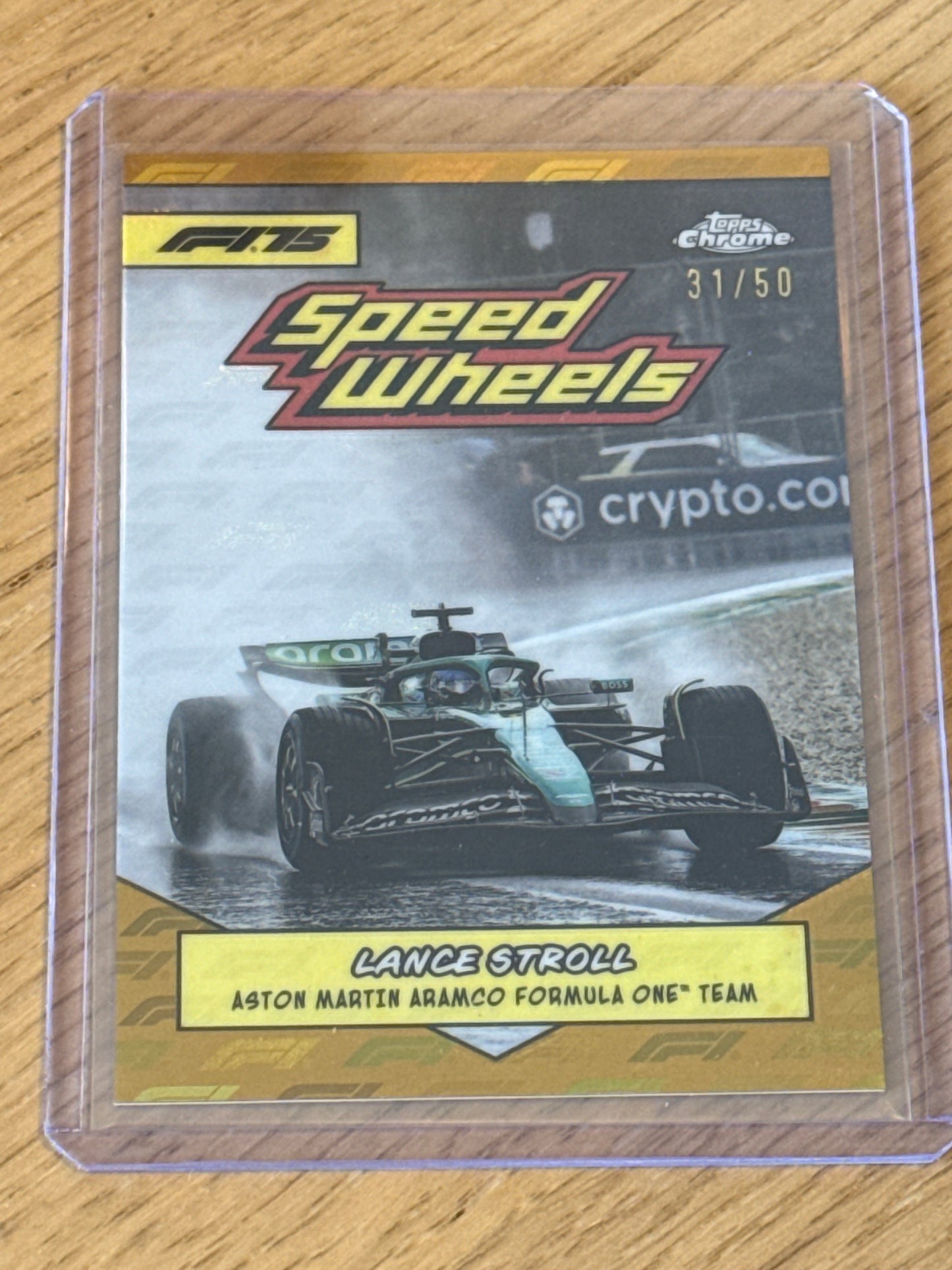 Topps F1 Chrome 2025 Lance Stroll 31/50 Speed Wheels Gold Logofractor #75-AM