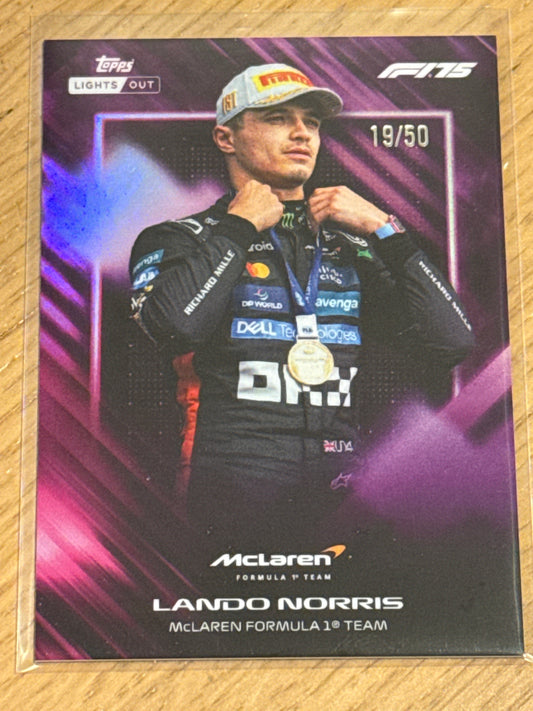 Lando Norris 19/50 Drivers Purple - Topps F1 Lights Out 2025