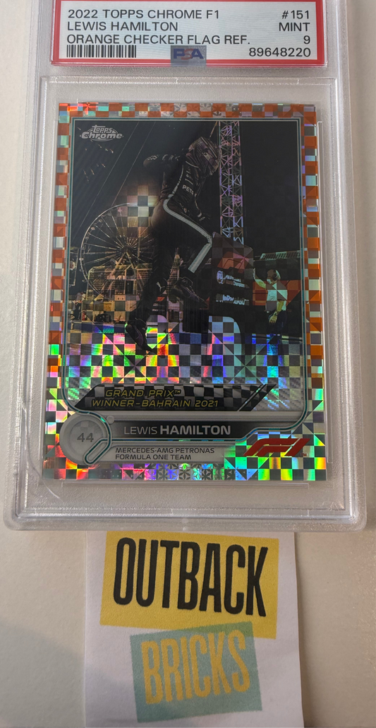 Lewis Hamilton 2/25 Orange Checker - PSA 9 #151 - Topps F1 Chrome 2022 - Graded Slab Cert 89648220
