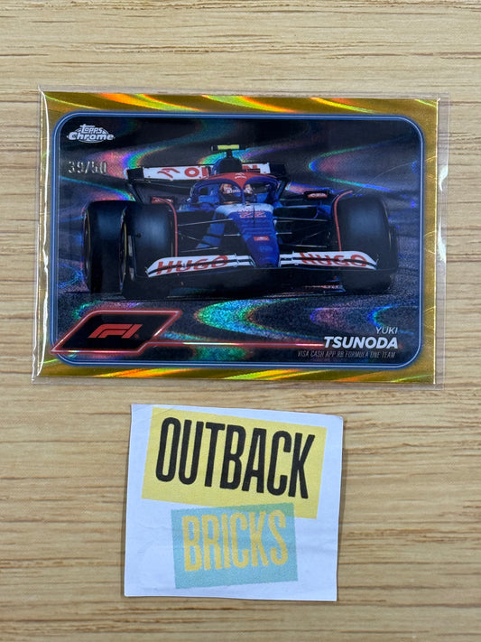 Yuki Tsunoda 39/50 Gold Raywave #89 - Topps F1 Chrome 2024