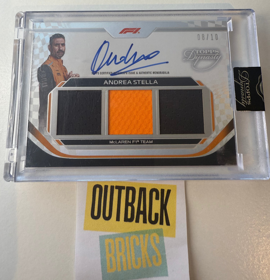 Andrea Stella Auto 8/10 Triple Relic #SDTRA-ASTIII - Topps F1 Dynasty 2024