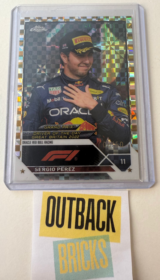 Sergio Perez 6/50 Gold Checkered #175 - Topps F1 Chrome 2023